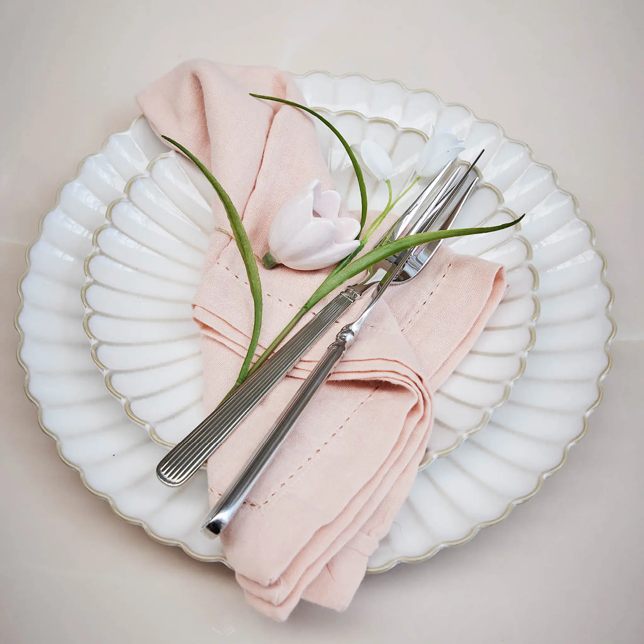 Lene Bjerre Angela tygservett 45x45 cm ljusrosa