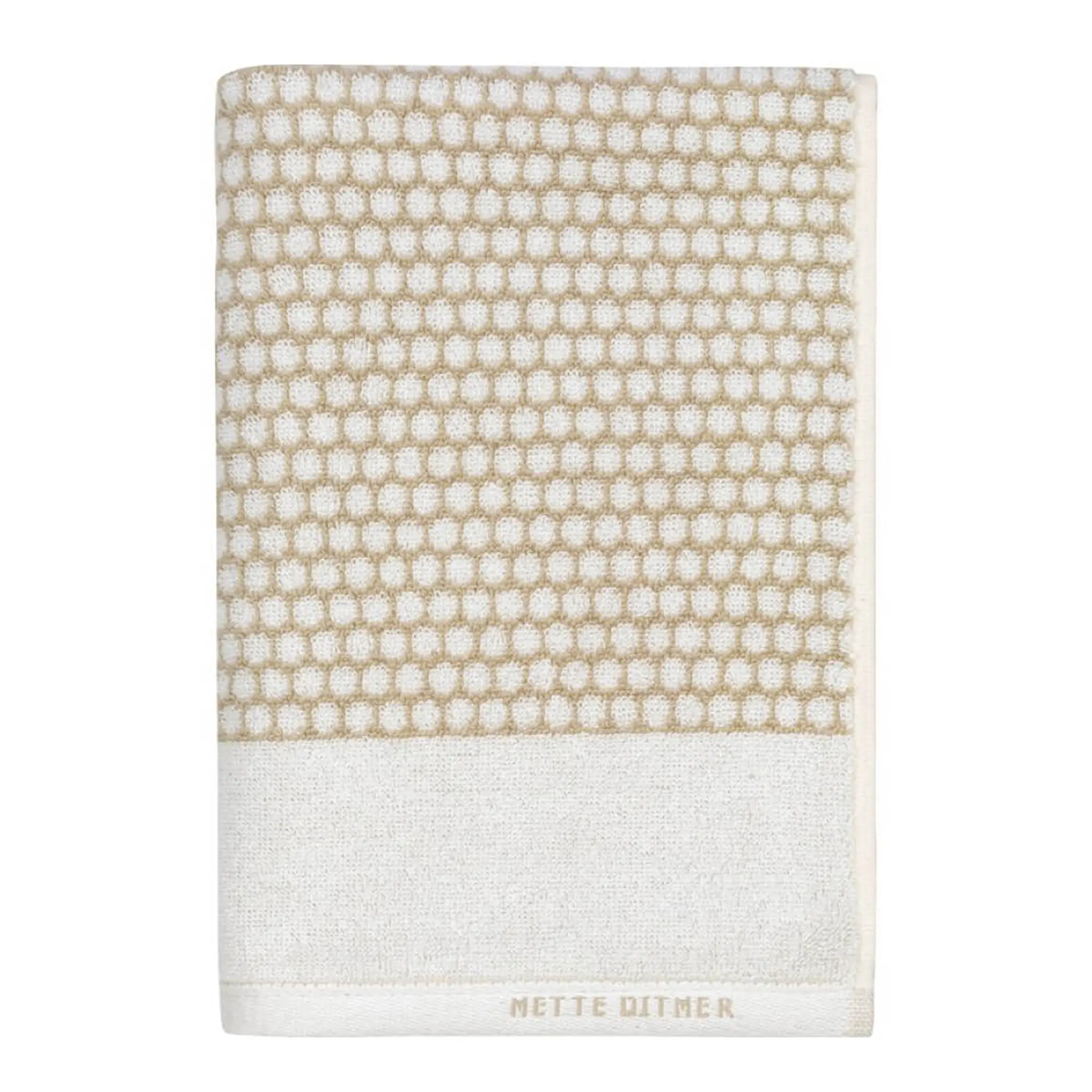 Mette Ditmer Grid Kylpypyyhe 140x70 cm Hiekka/Offwhite