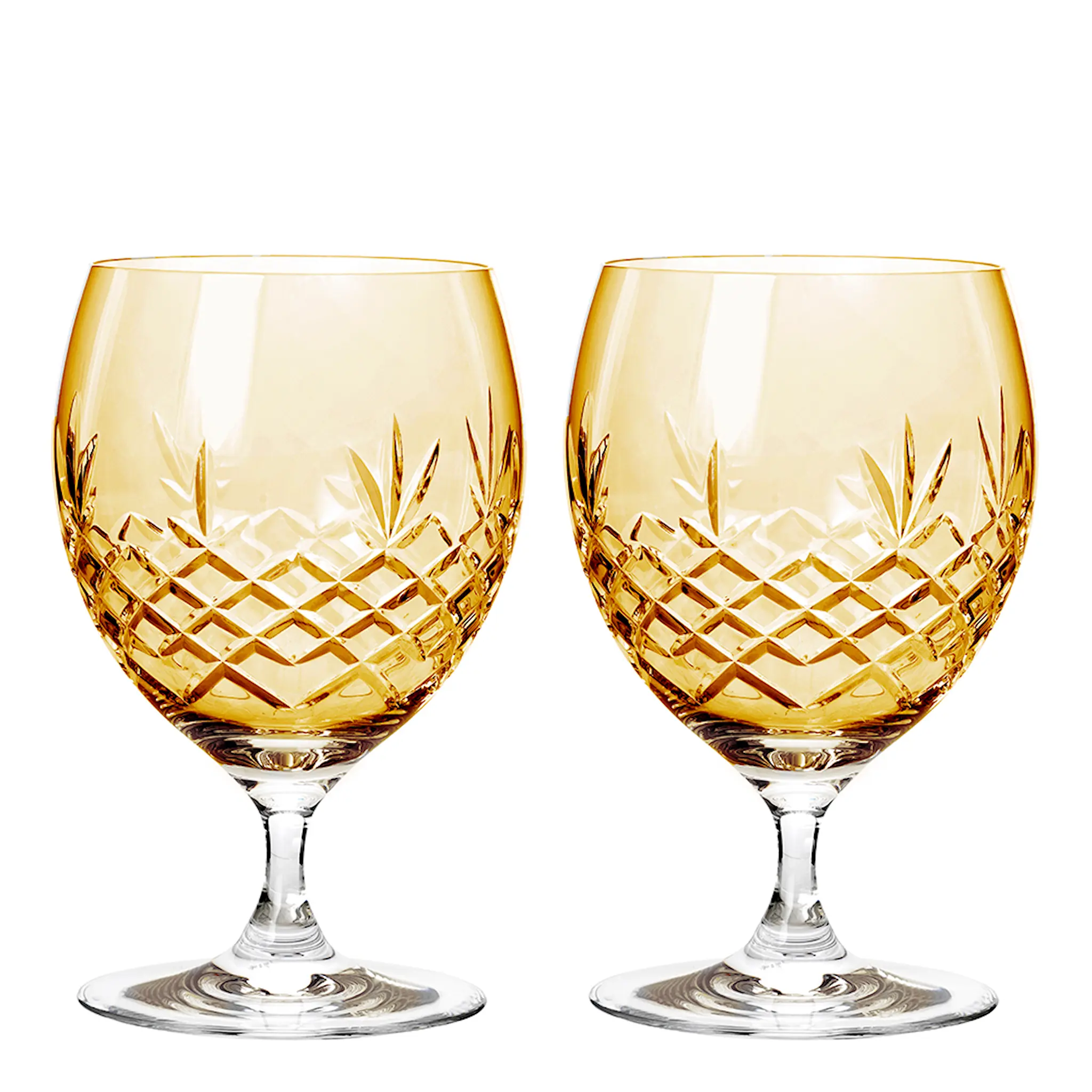 Frederik Bagger Crispy Eightball Glas på fot 55 cl 2-pack Citrine