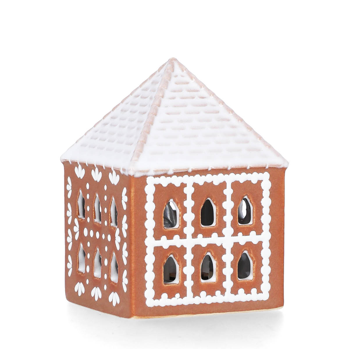 Kähler Gingerbread lyshus Hytte LED 7,5 brun