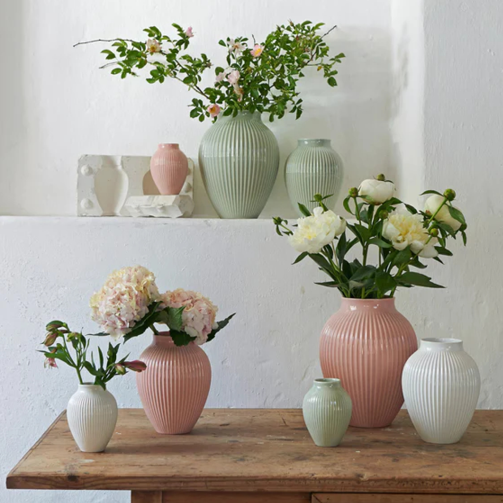 Knabstrup Keramik Ripple vase 27 cm mintgrønn