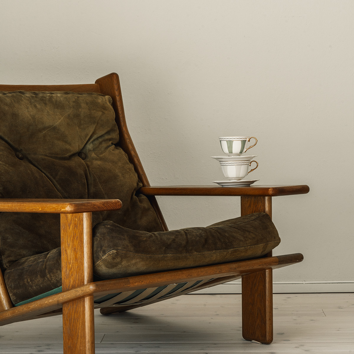 Hilke Strisce Tortora kopp med skål 22 cl greige