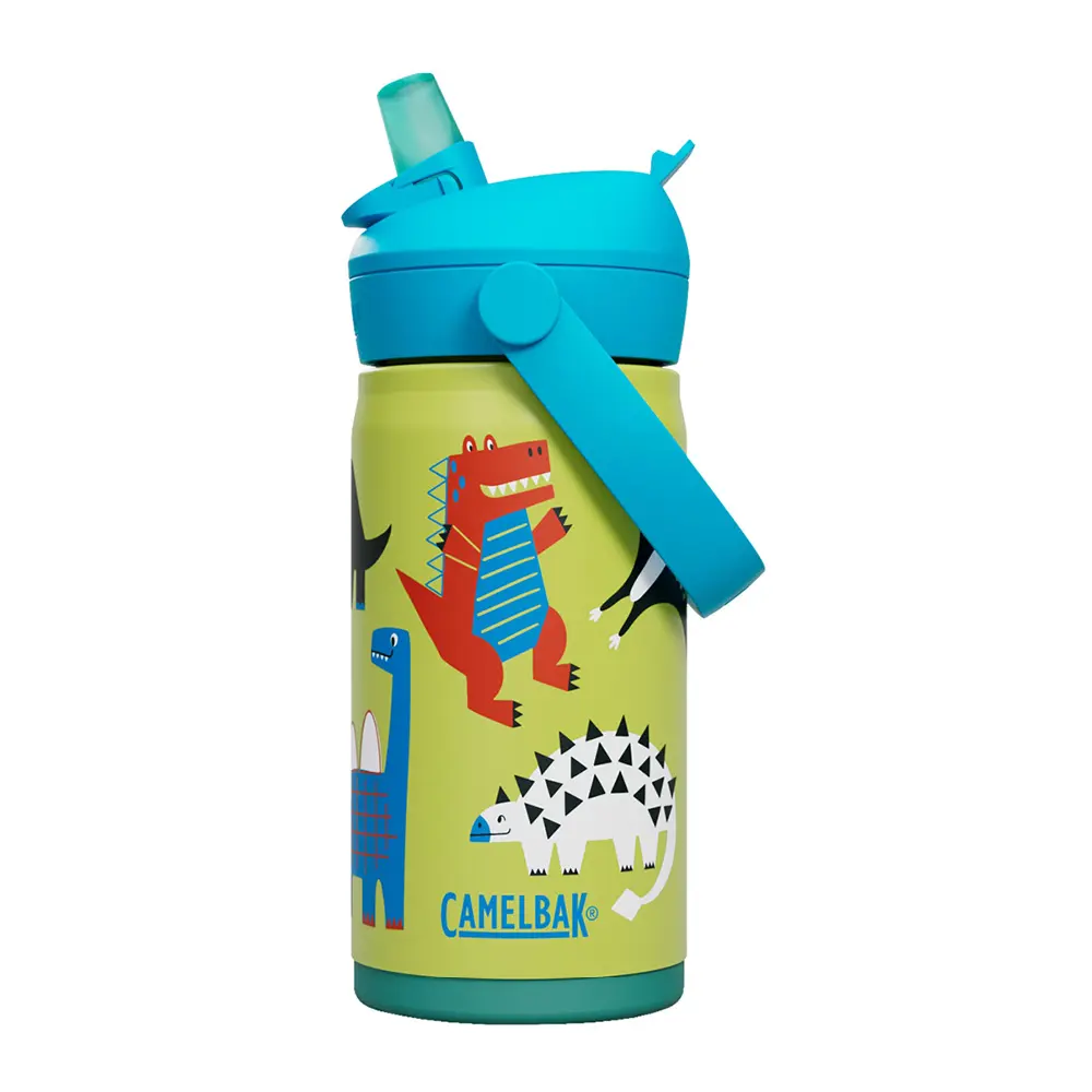 Thrive Flip Straw Kids VSS Juomapullo 0,35L Dinosaur Dino Jam