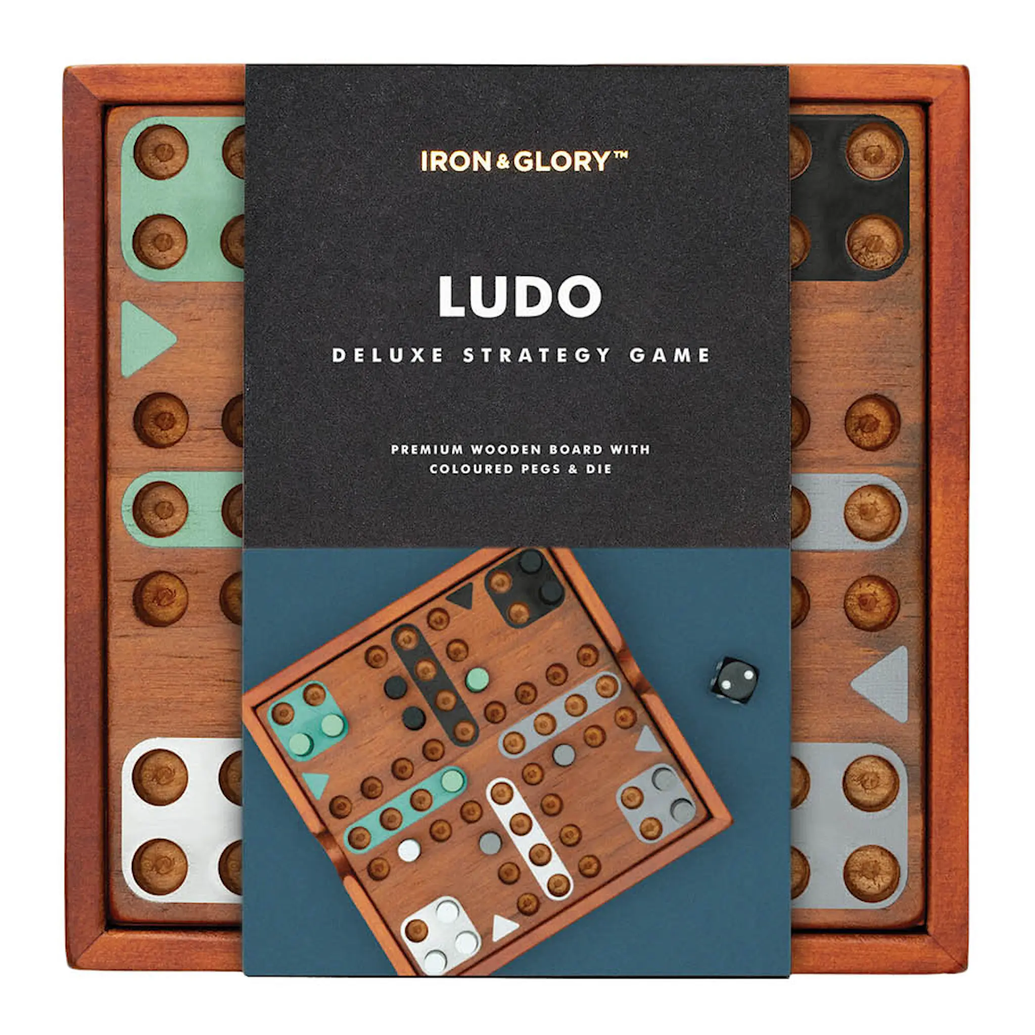 Iron & Glory Ludo 14x14 cm trä