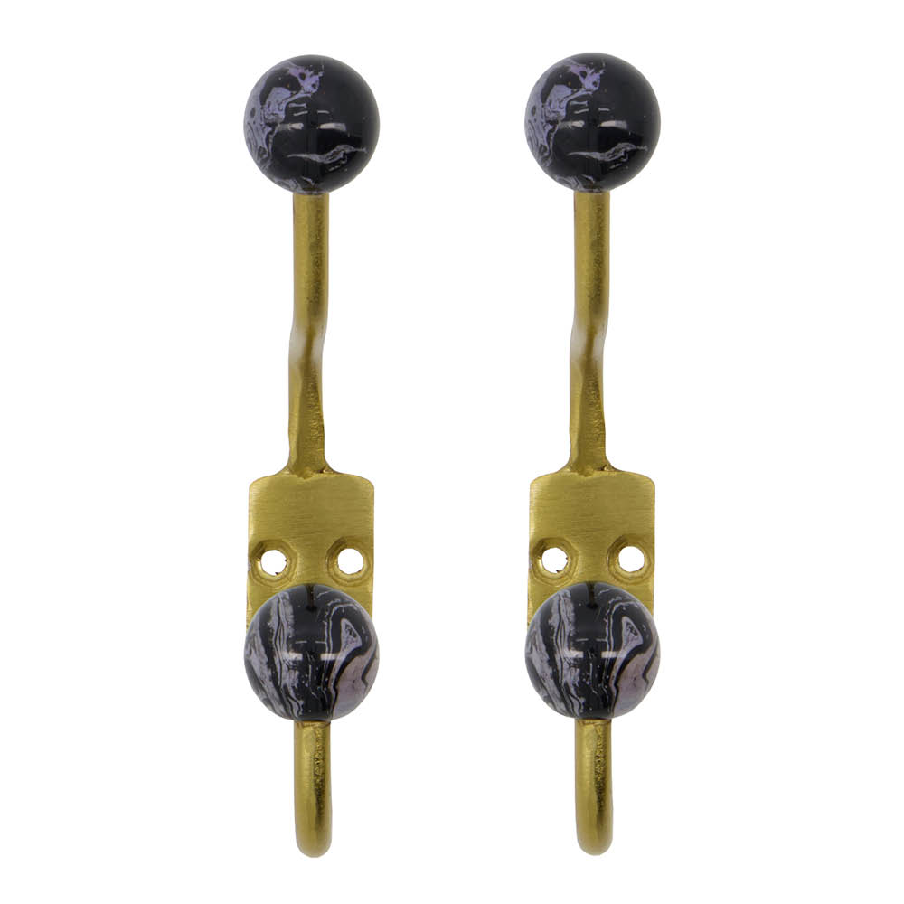 House Doctor Ball Seinäkoukku 13x2x7 cm 2 kpl Musta/Valkoinen