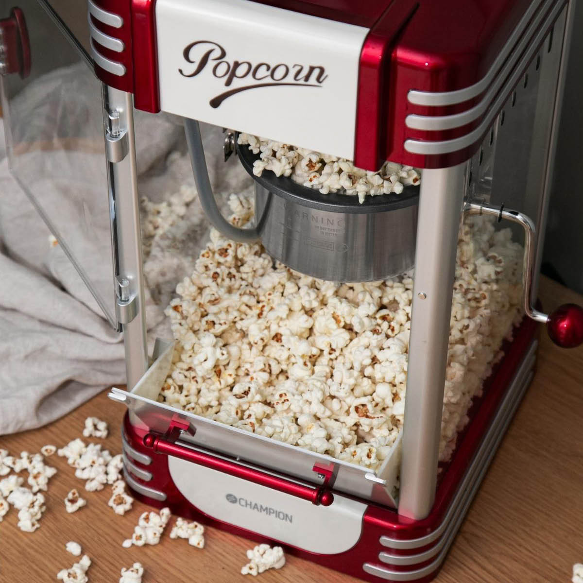 CHAMPION Retro popcornmaskin XL PCM406 röd metallic