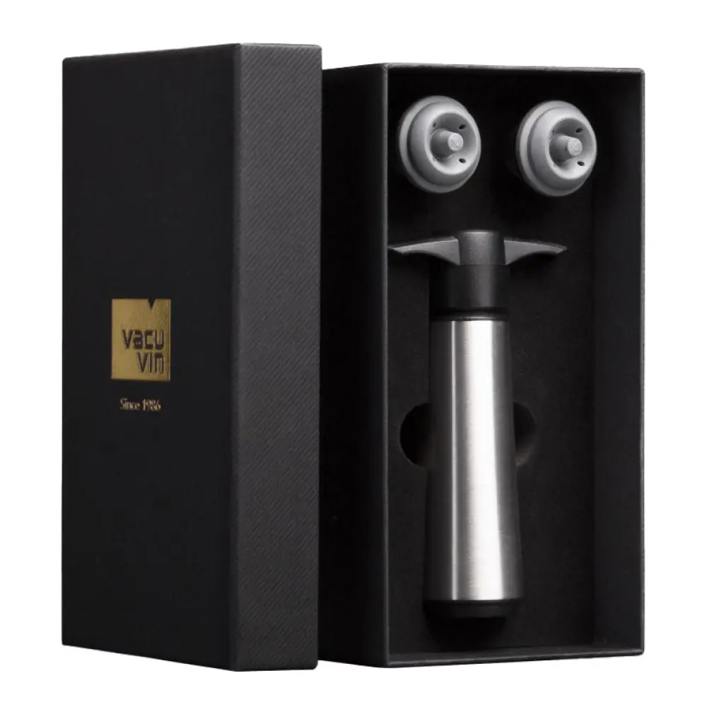 Vacu Vin Viinipumppu & 2 korkkia Musta/Harmaa