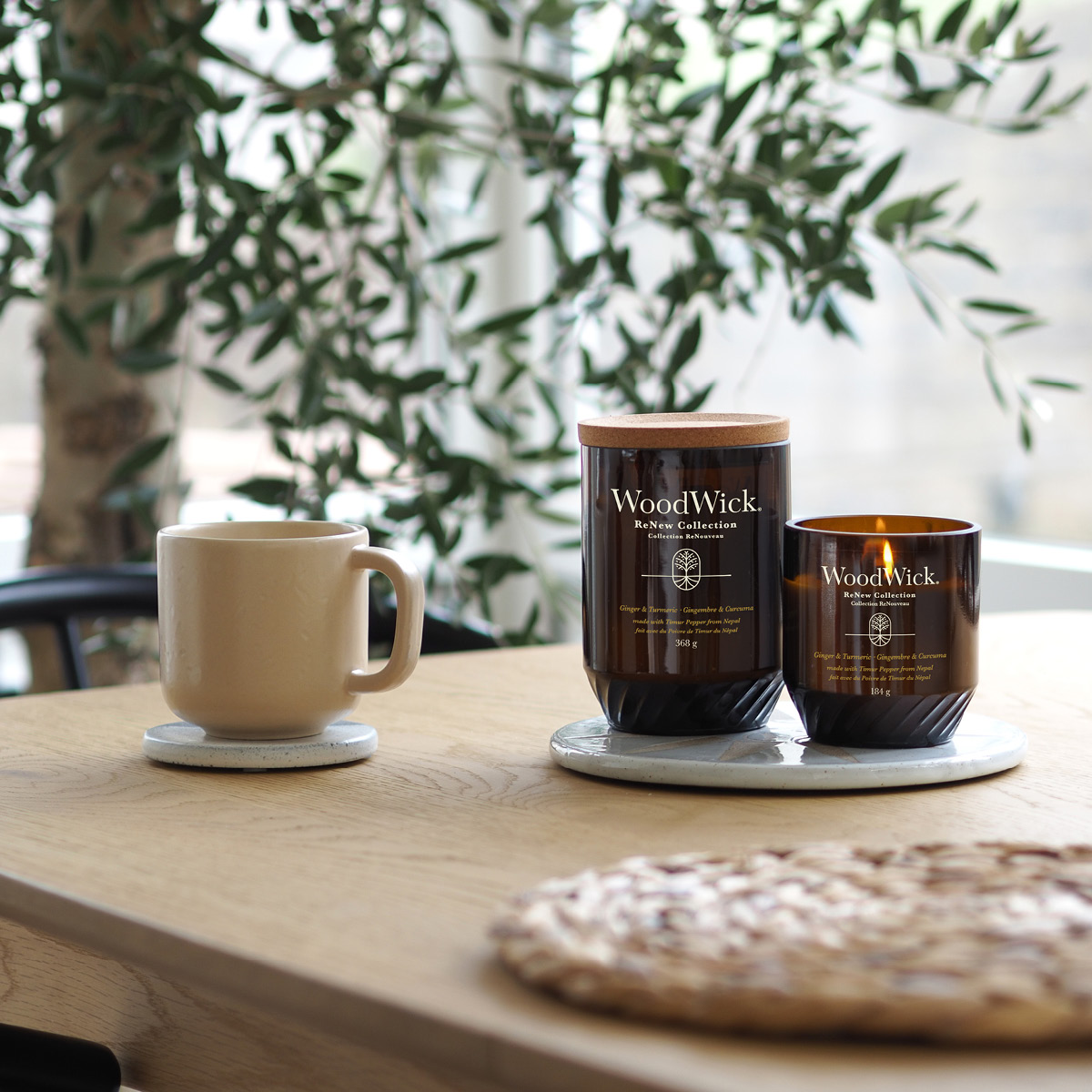 WoodWick Renew Tuoksukynttilä 9,7x7,9 cm Ginger & tumeric