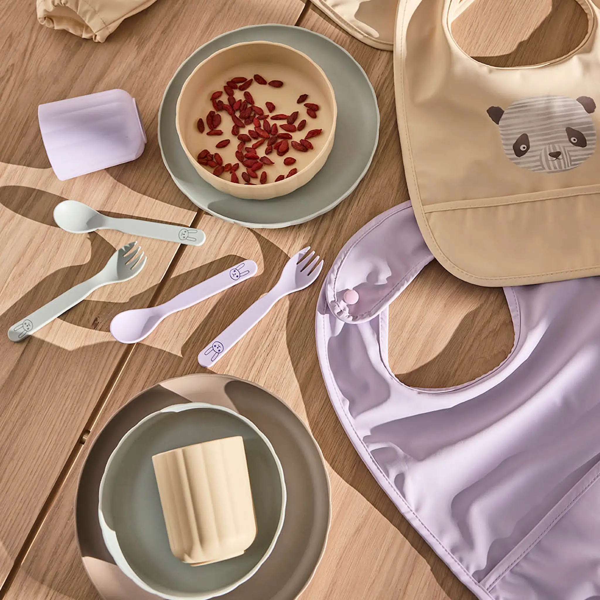 OYOY Pullo barnservis 3 delar Pale Mint/Vanilla/Lavender