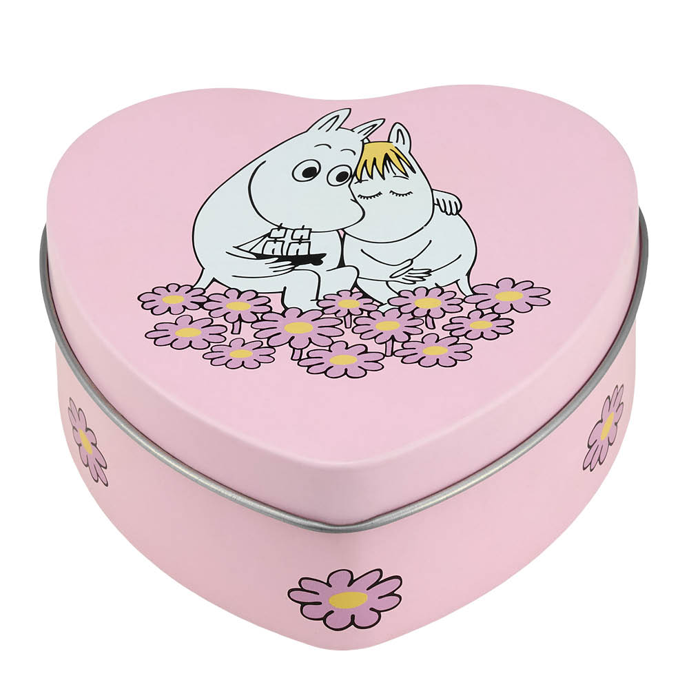 Muurla Muumi Peltipurkki sydämenmuotoinen 10x10 cm Vaaleanpunainen