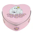 Mumin plåtburk hjärtformad Tillsammans 10x10 cm rosa