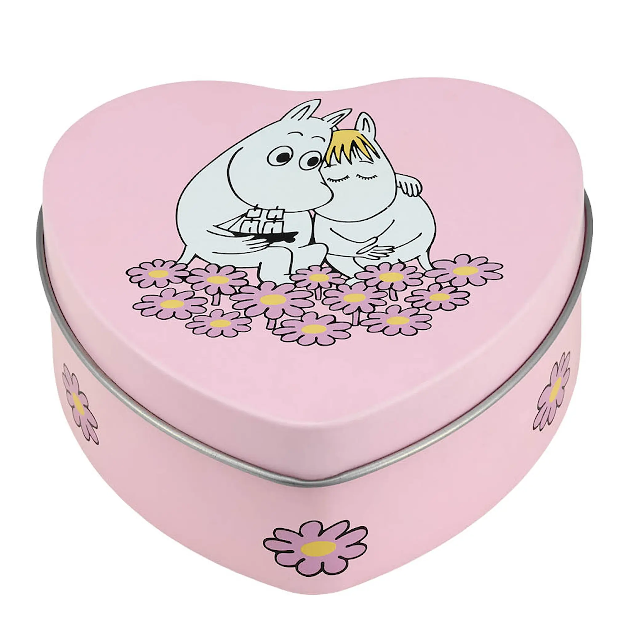 Muurla Muumi Peltipurkki sydämenmuotoinen 10x10 cm Vaaleanpunainen