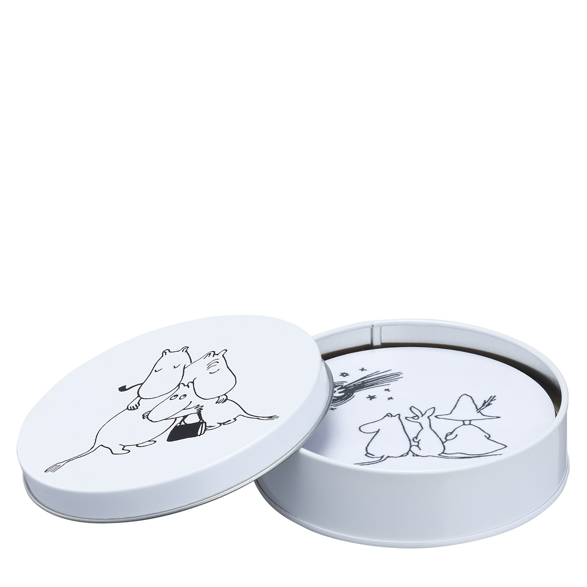 Muurla Underlägg 10 cm 4-pack i plåtburk mumin 80 år