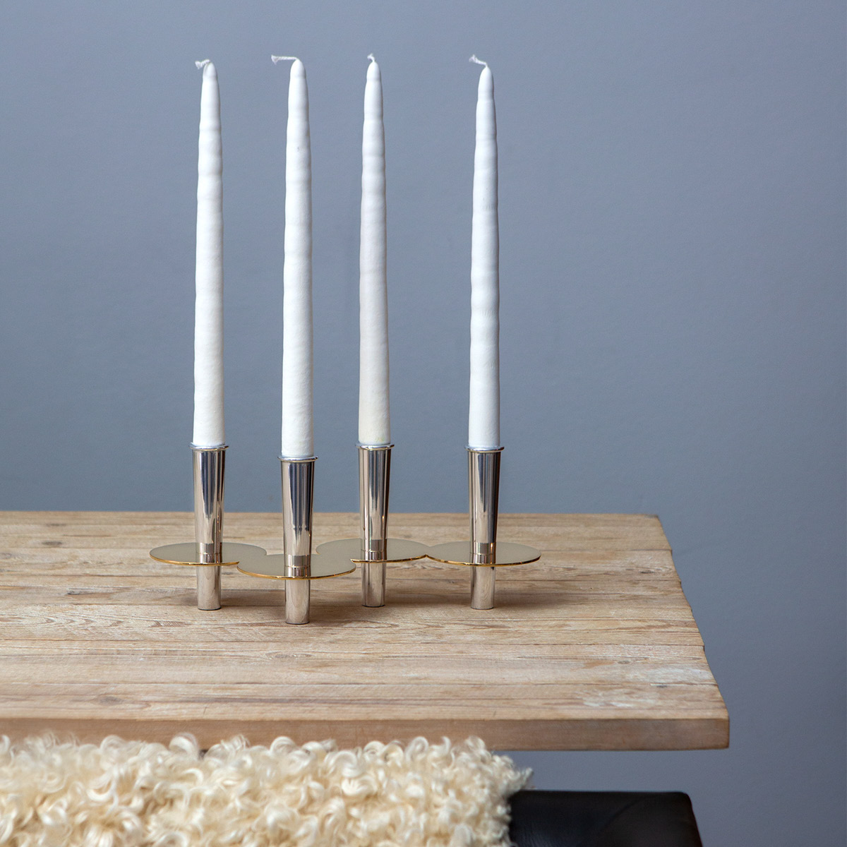 Klong Kluster Ljusstake 4 ljus Silver