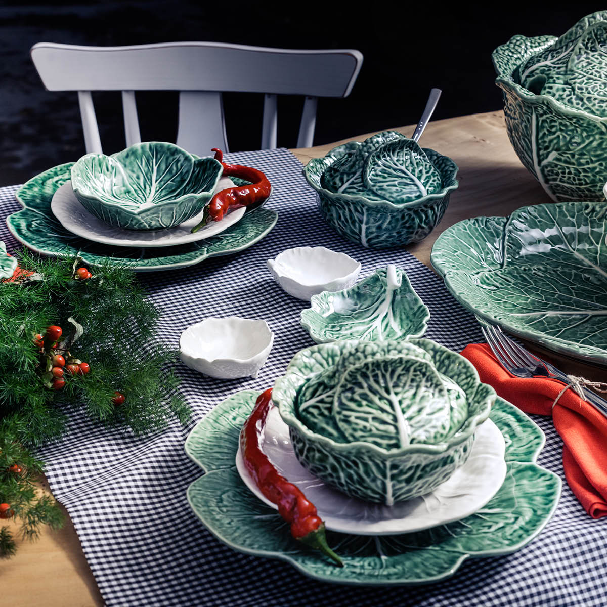 Bordallo Pinheiro Cabbage skål 7x9 cm 10 cl kålblad grønn