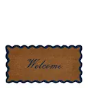 Dörrmatta 45x90 cm "Welcome" natur/blå