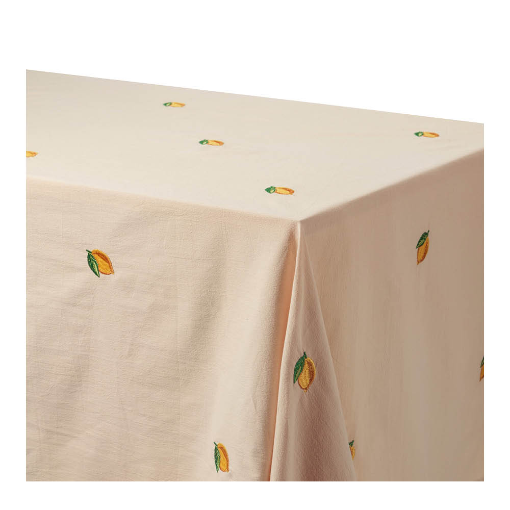Midnatt Lemon bordsduk 180x145 cm beige/gul