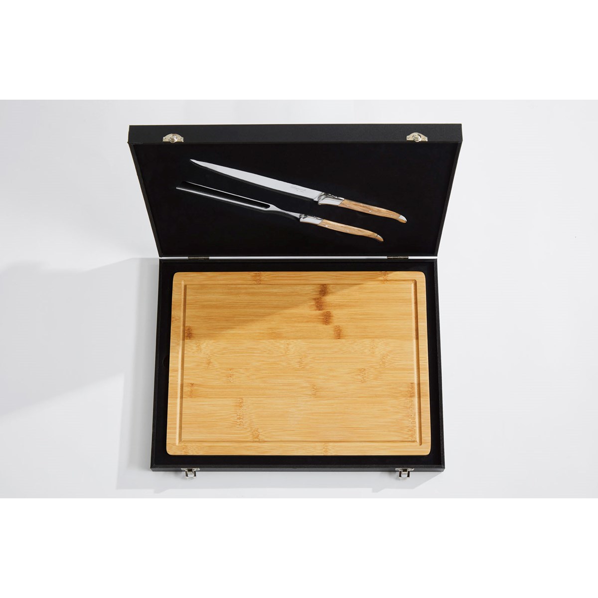 Laguiole by Hâws Trancherset med skärbräda 38x28 cm bambu/olivträ