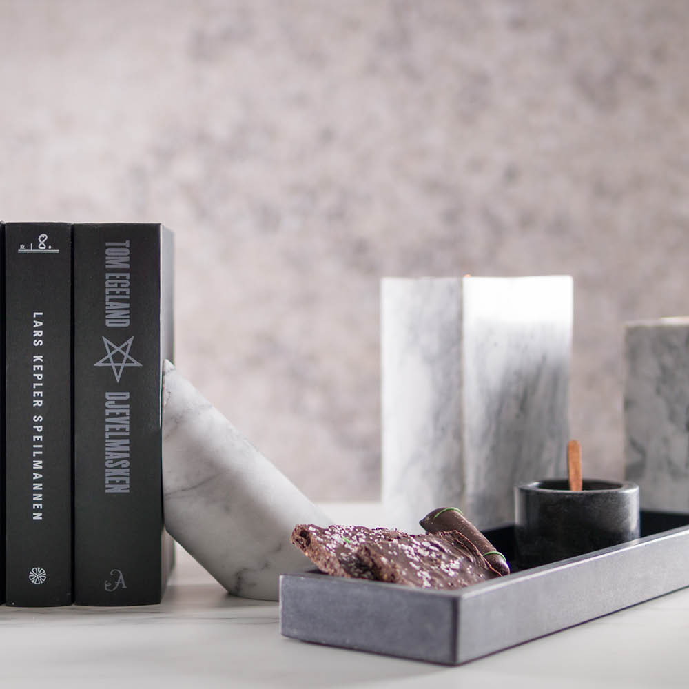 Stiernholm Marmaros Kynttilänjalka 15 cm Valkoinen