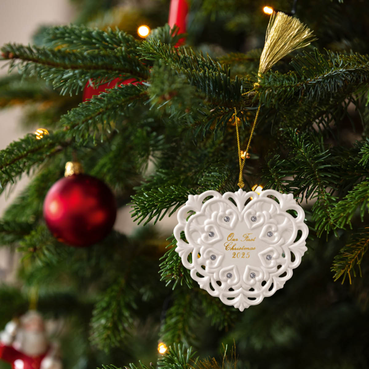 Villeroy & Boch Christmas Classic 2025 julgranspynt hjärta 9,5 cm