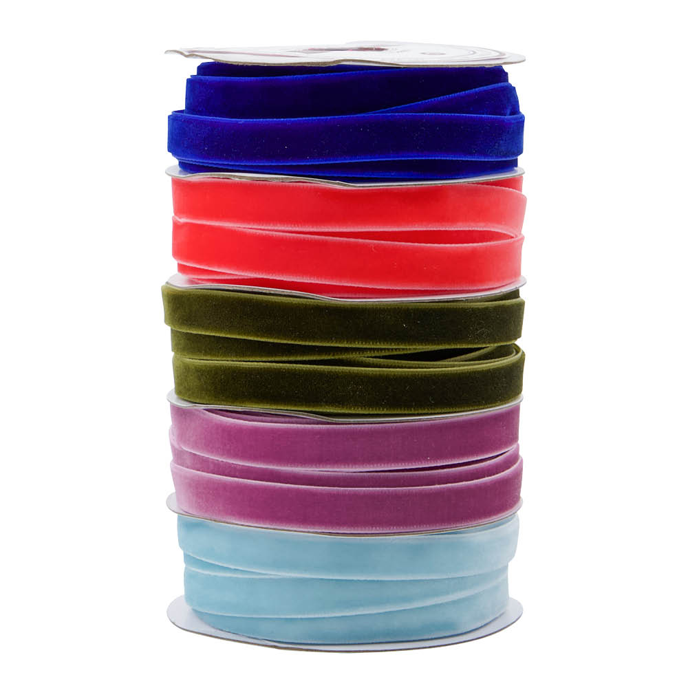 House Doctor Velvet band 5-pack blå korall