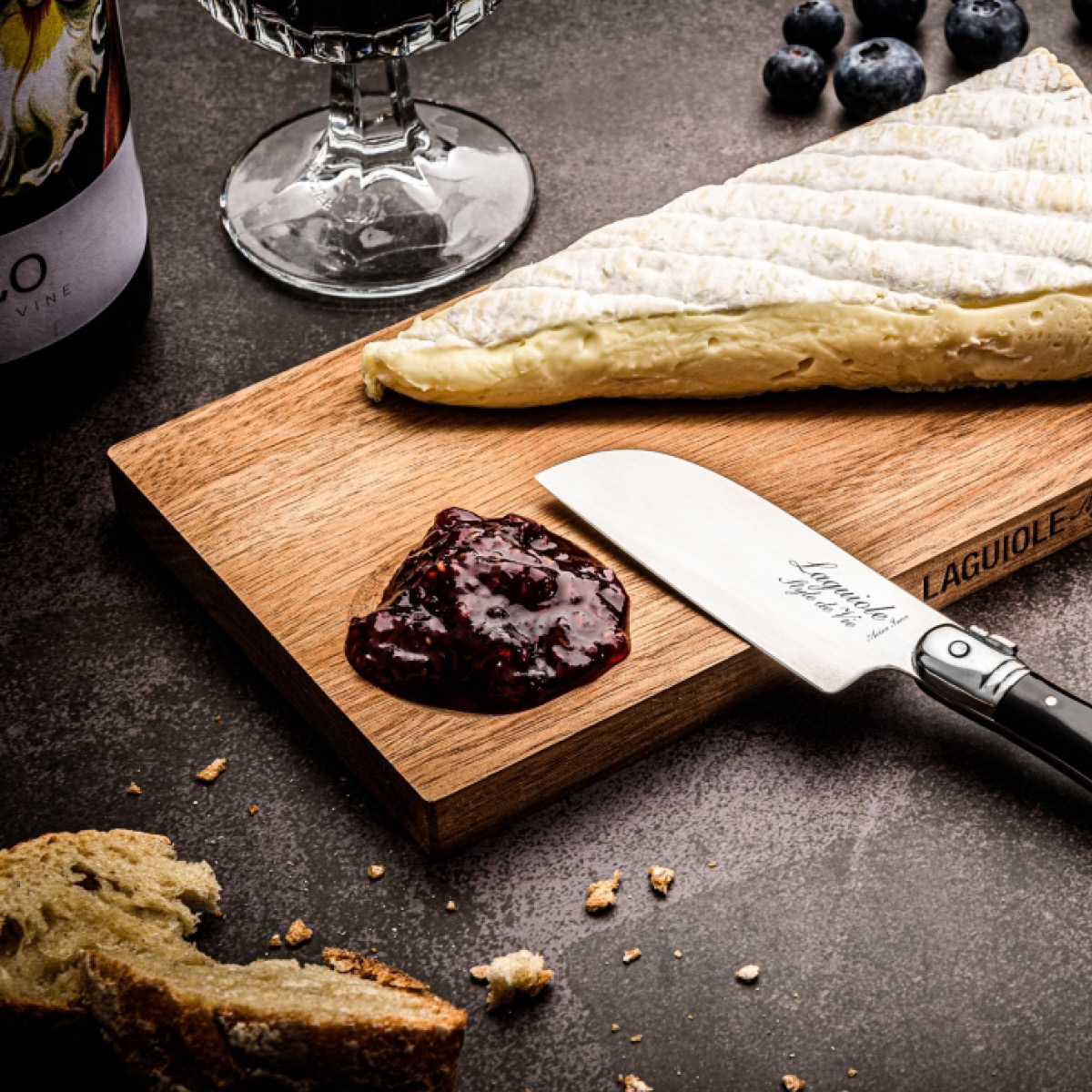 Laguiole Style de Vie Skjærebrett/ostekniv santoku 2 stk svart