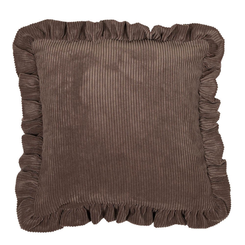 Fondaco Owen kuddfodral med volang 50x50 cm kaffe