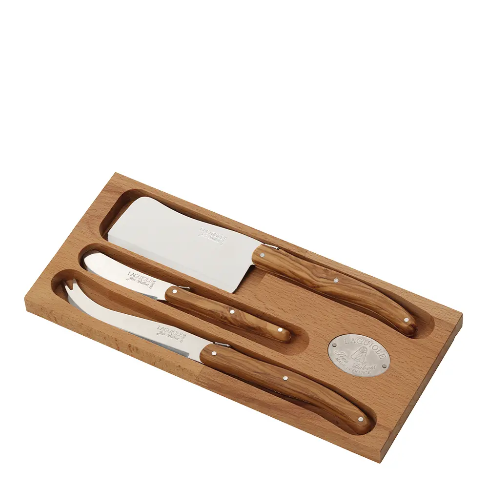 Ostekniv 3 deler oliventre