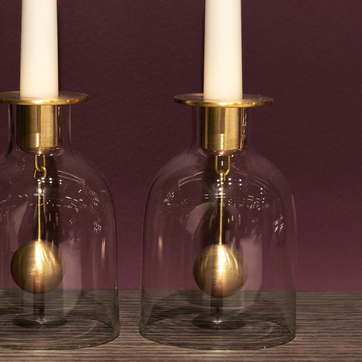 Klong Bell lysestake messing/glass