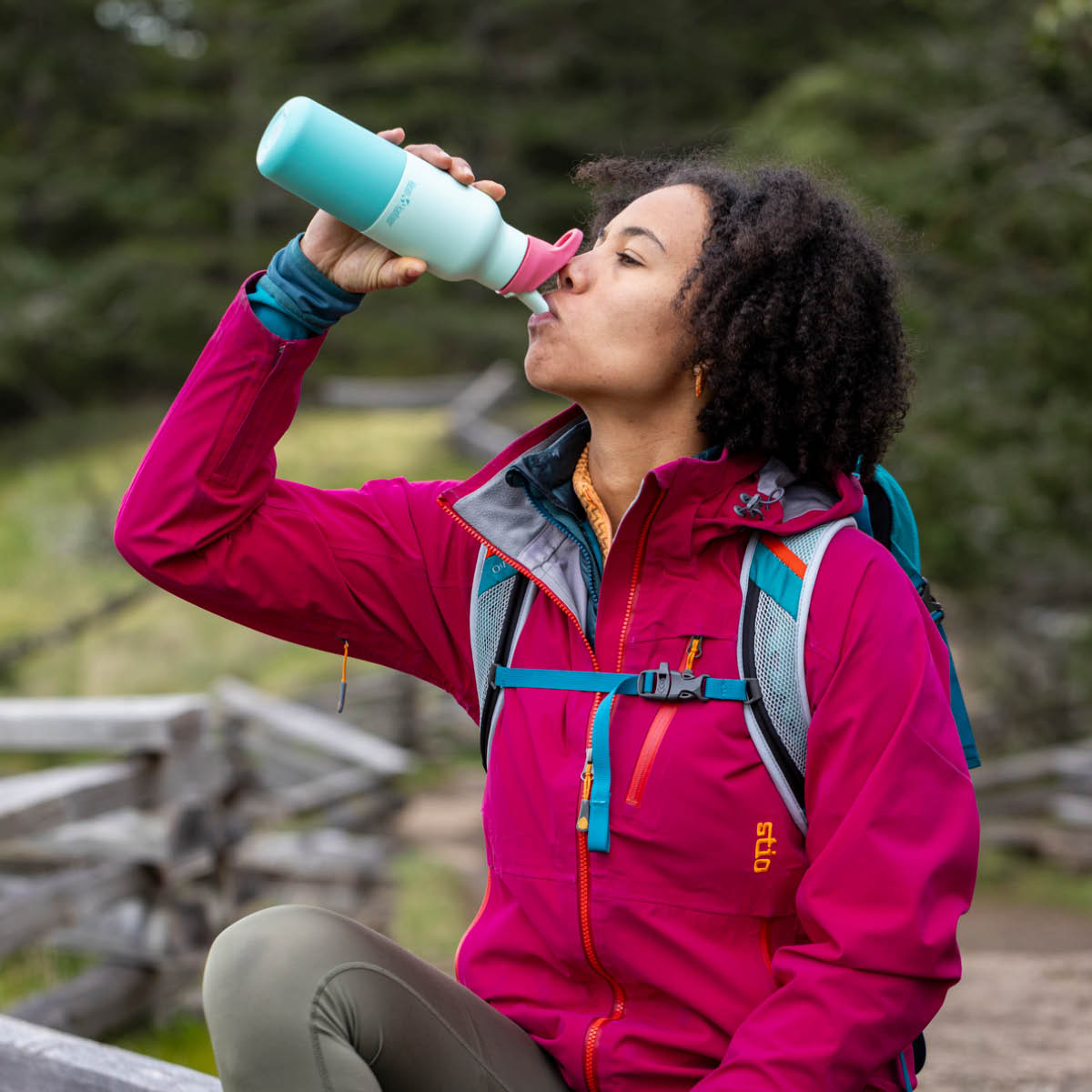 Klean Kanteen Rise termoflaska 0,47 L med sportlock Cabbage Kaleidoscope