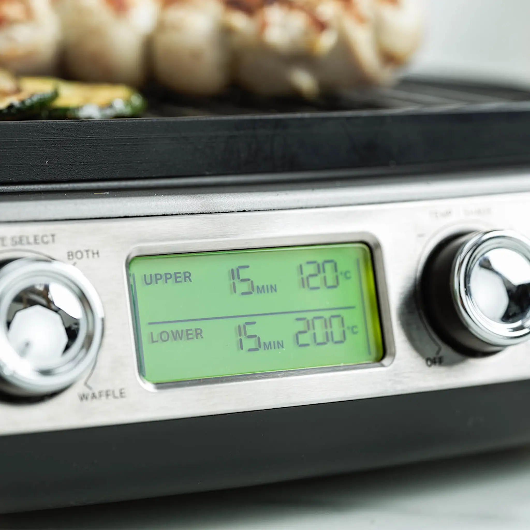 GreenPan Elite kontaktgrill med vaffelplate blank svart