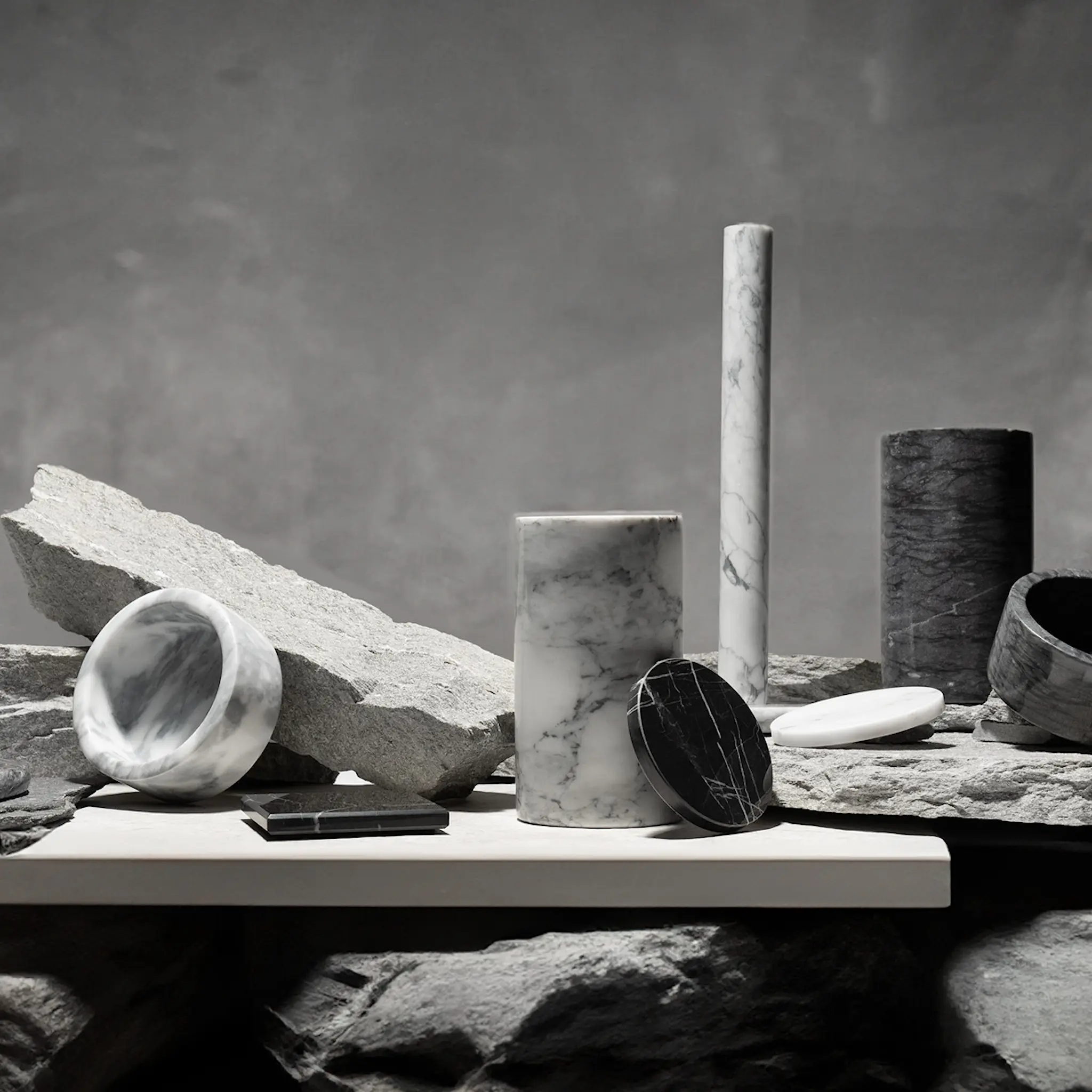 Stiernholm Marmor hushållspappershållare 32 cm vit