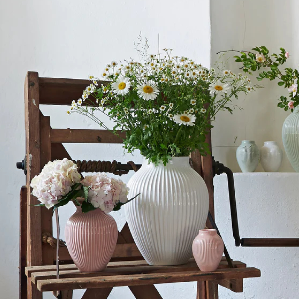 Knabstrup Keramik Ripple vase 12,5 cm mint