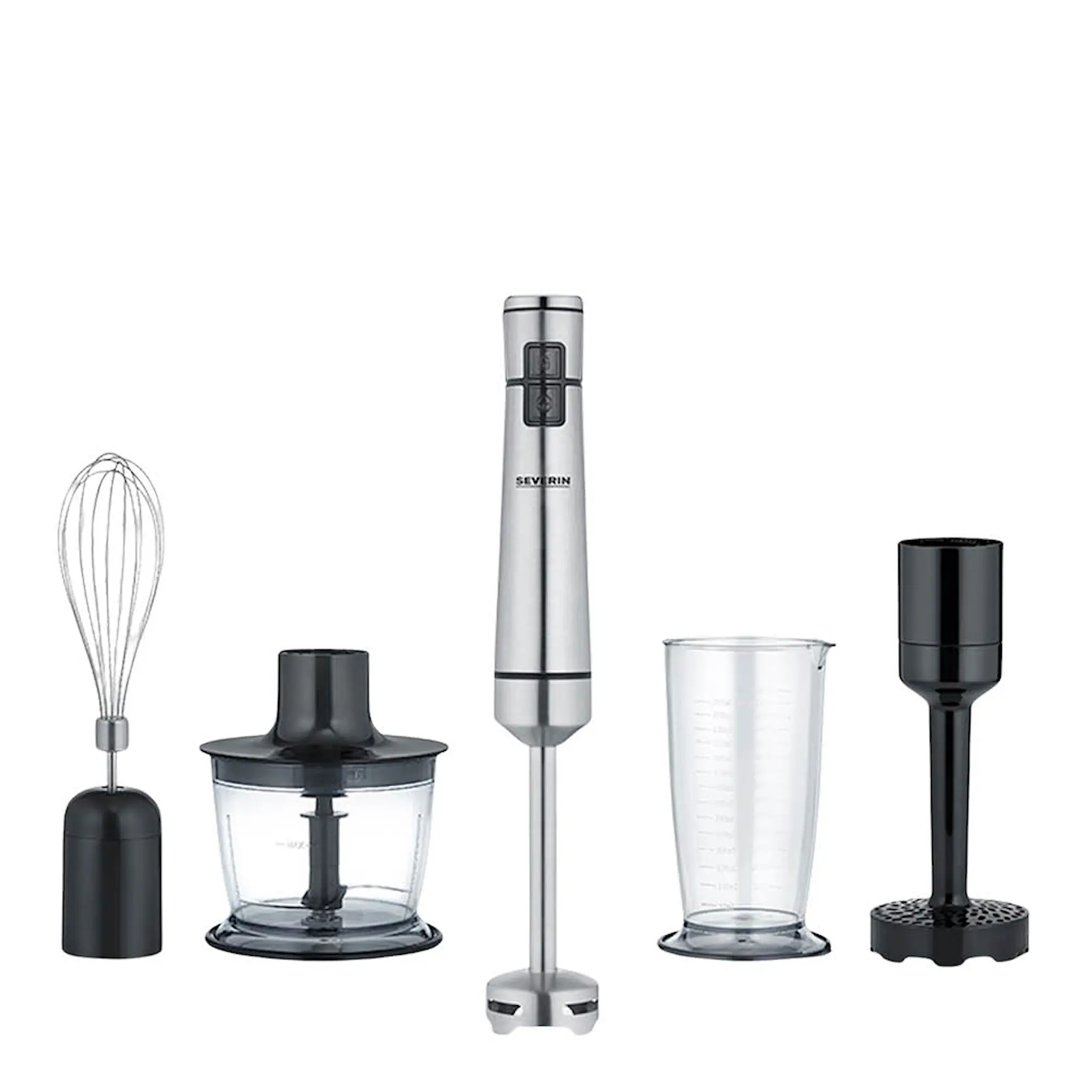 Severin Stavmixer med premiumset SM3775 trådlös 1000W svart/silver