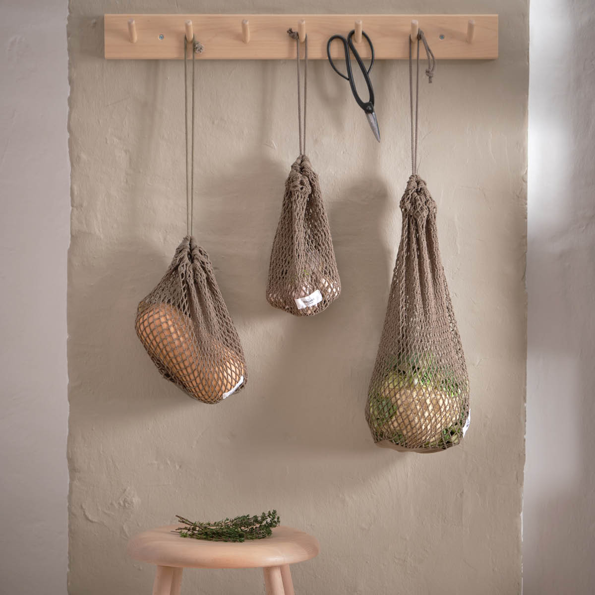 The Organic Company Gjenbrukbar nettpose stor 40x30 cm clay