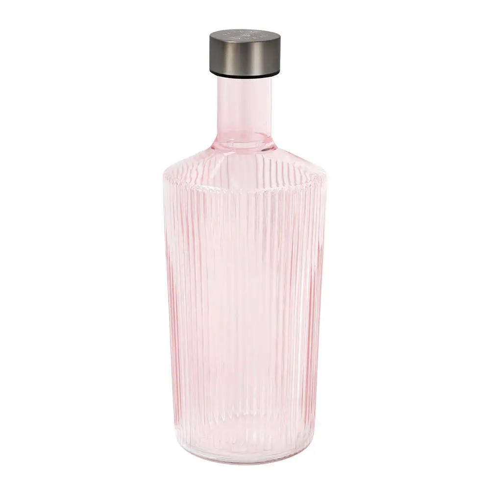 Ribbed Elegance Lasipullo Pink 1,25 L Vaaleanpunainen