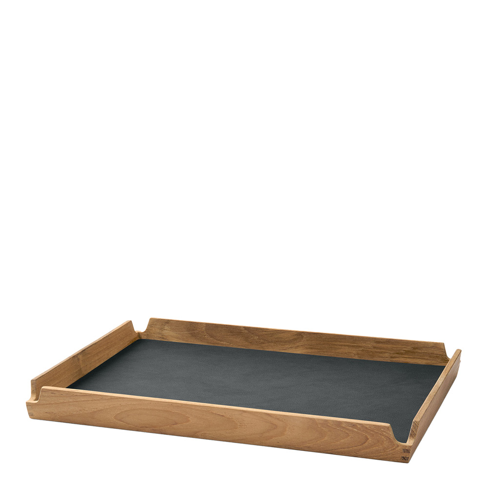 LIND DNA - Airy Leather Nupo Tarjotin medium 28x36 cm Anthracite