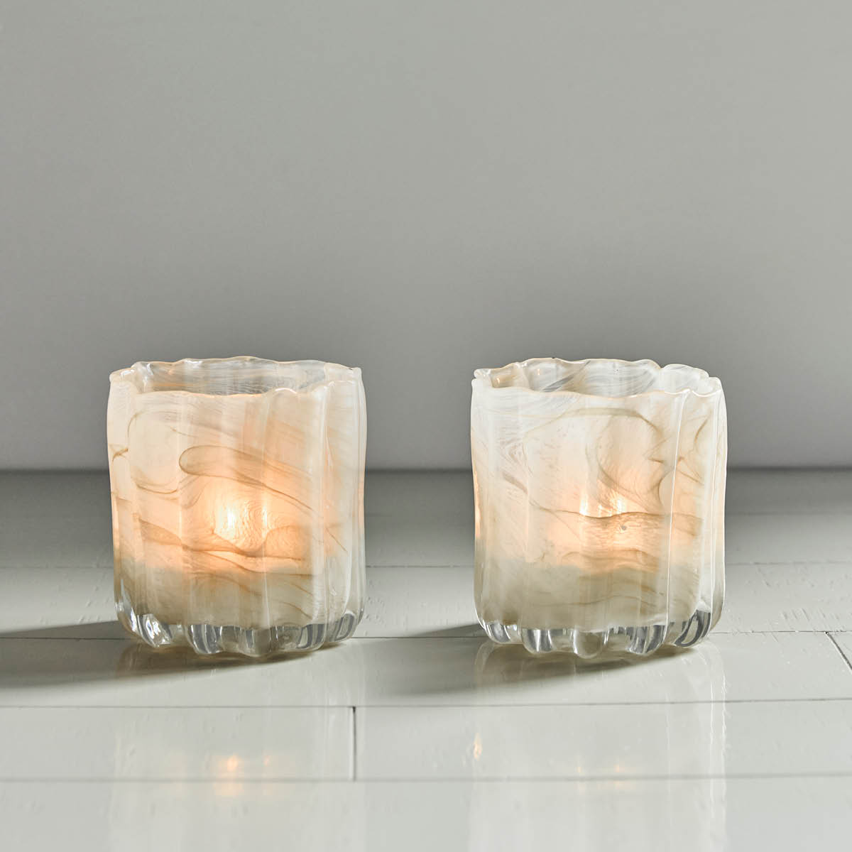 House Doctor Curl Kynttilälyhty 10x11,5 cm 2 kpl Beige