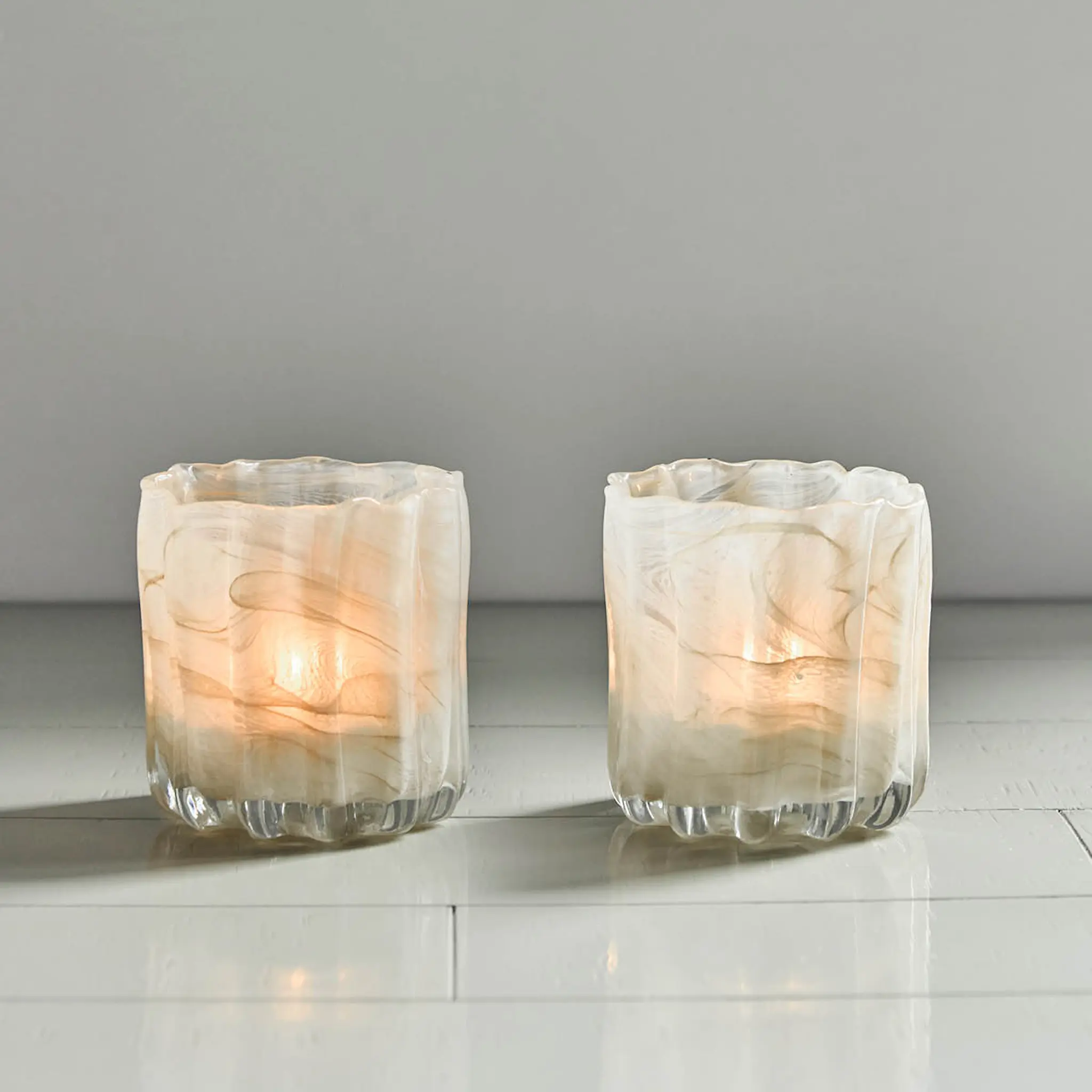 House Doctor Curl Kynttilälyhty 10x11,5 cm 2 kpl Beige