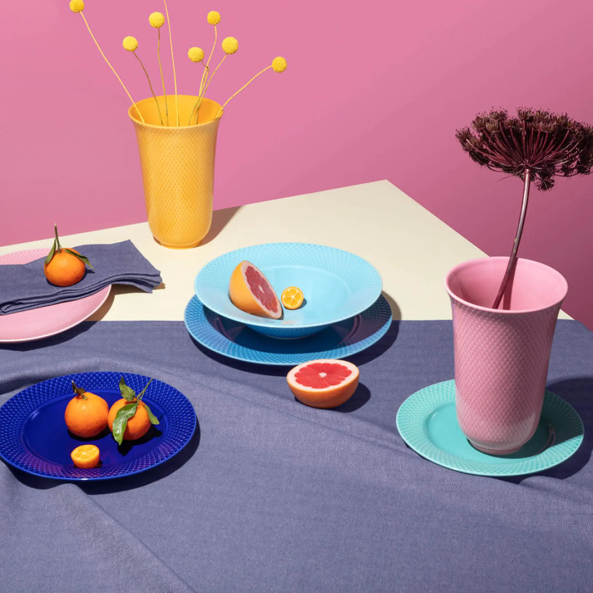 Lyngby Porcelæn Rhombe Color Tallrik 27 cm Blå