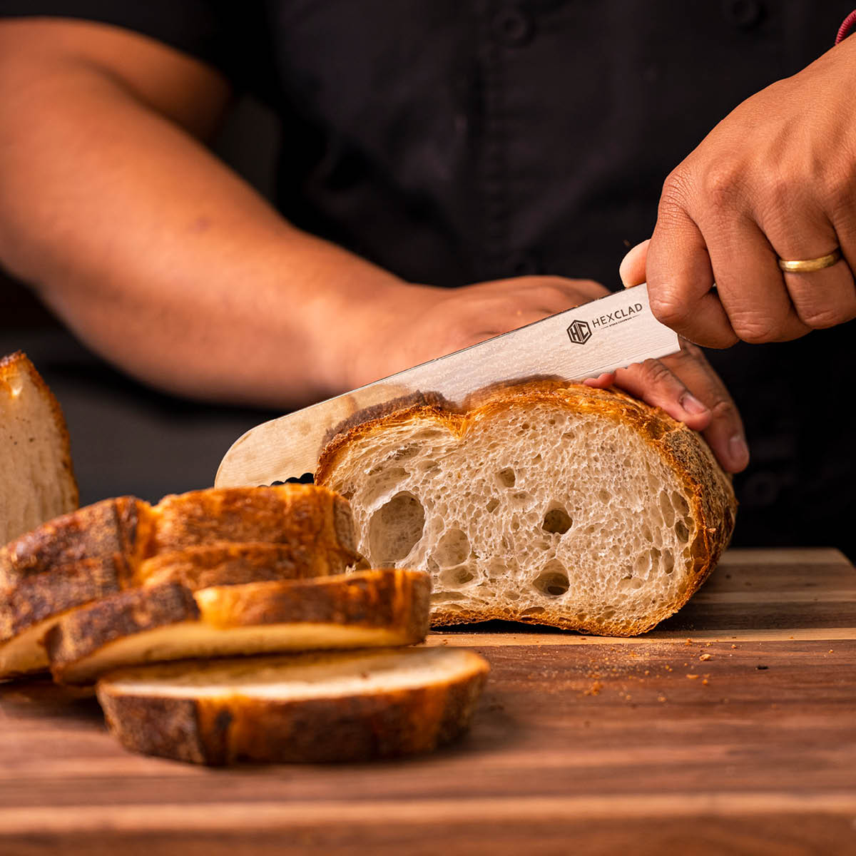 Hexclad Brødkniv 20 cm skogsgrønn