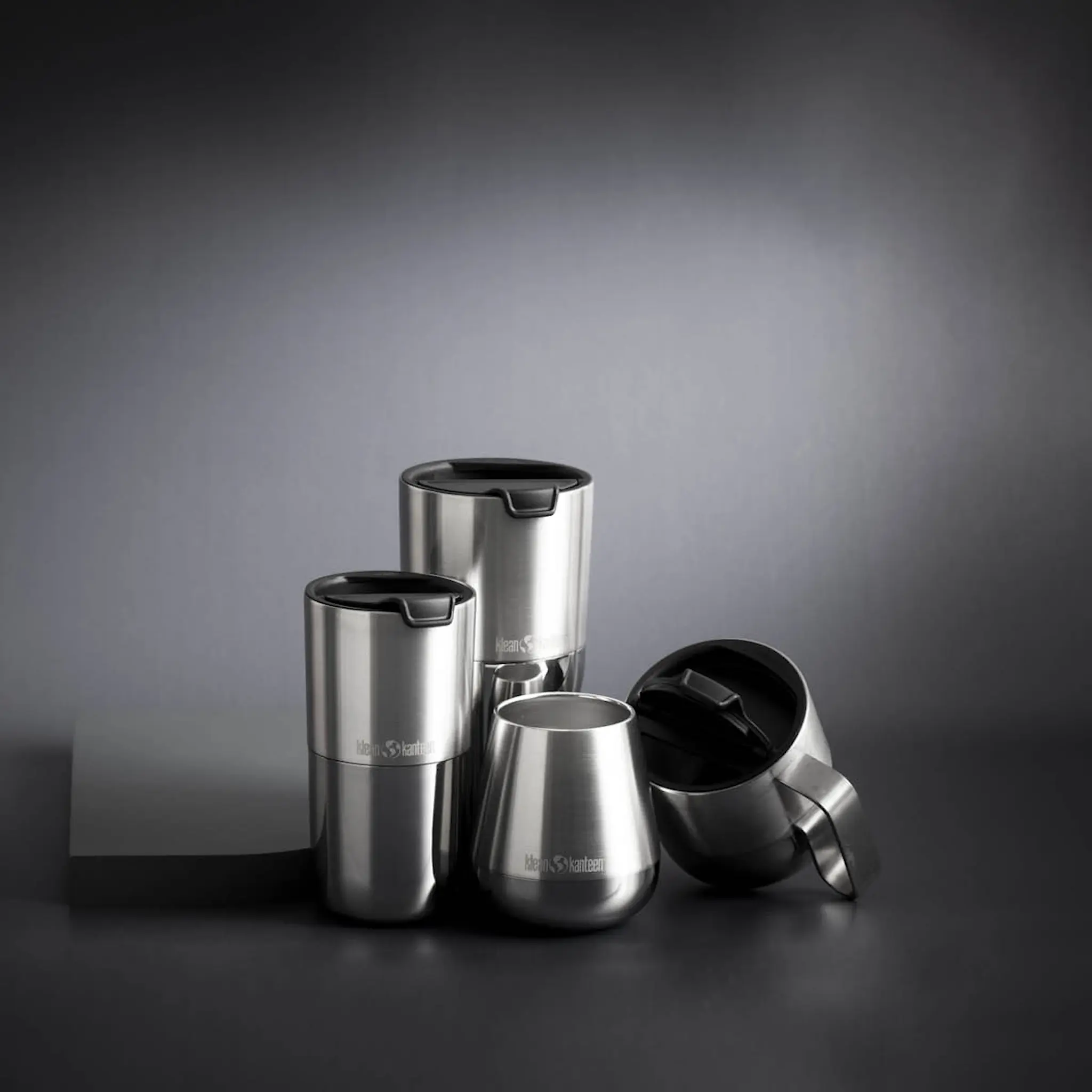 Klean Kanteen Rise Tumbler 47 cl med fliplock Borstat stål