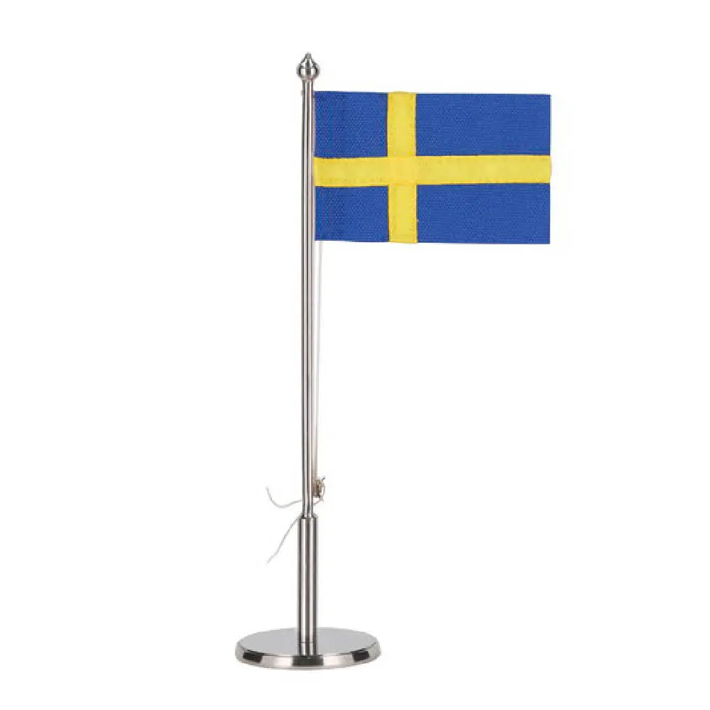 Bordflagg svenske flagget 20,5 cm blankt stål