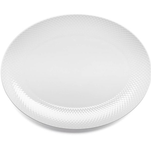 Lyngby Porcelæn Rhombe Serveringsfat 35x26,5 cm Vit