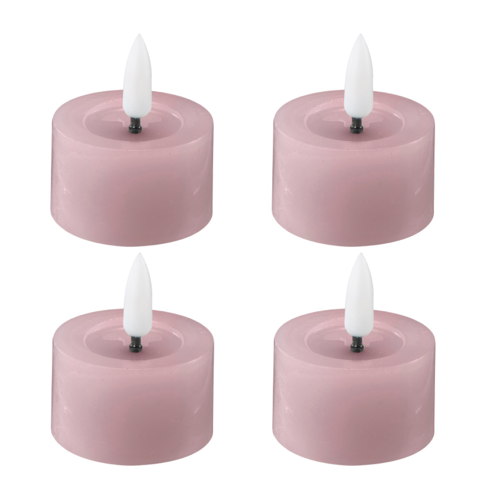 Edelweiss - LED Tuikku 4,5x2,5 cm 4 kpl Pastel Rose
