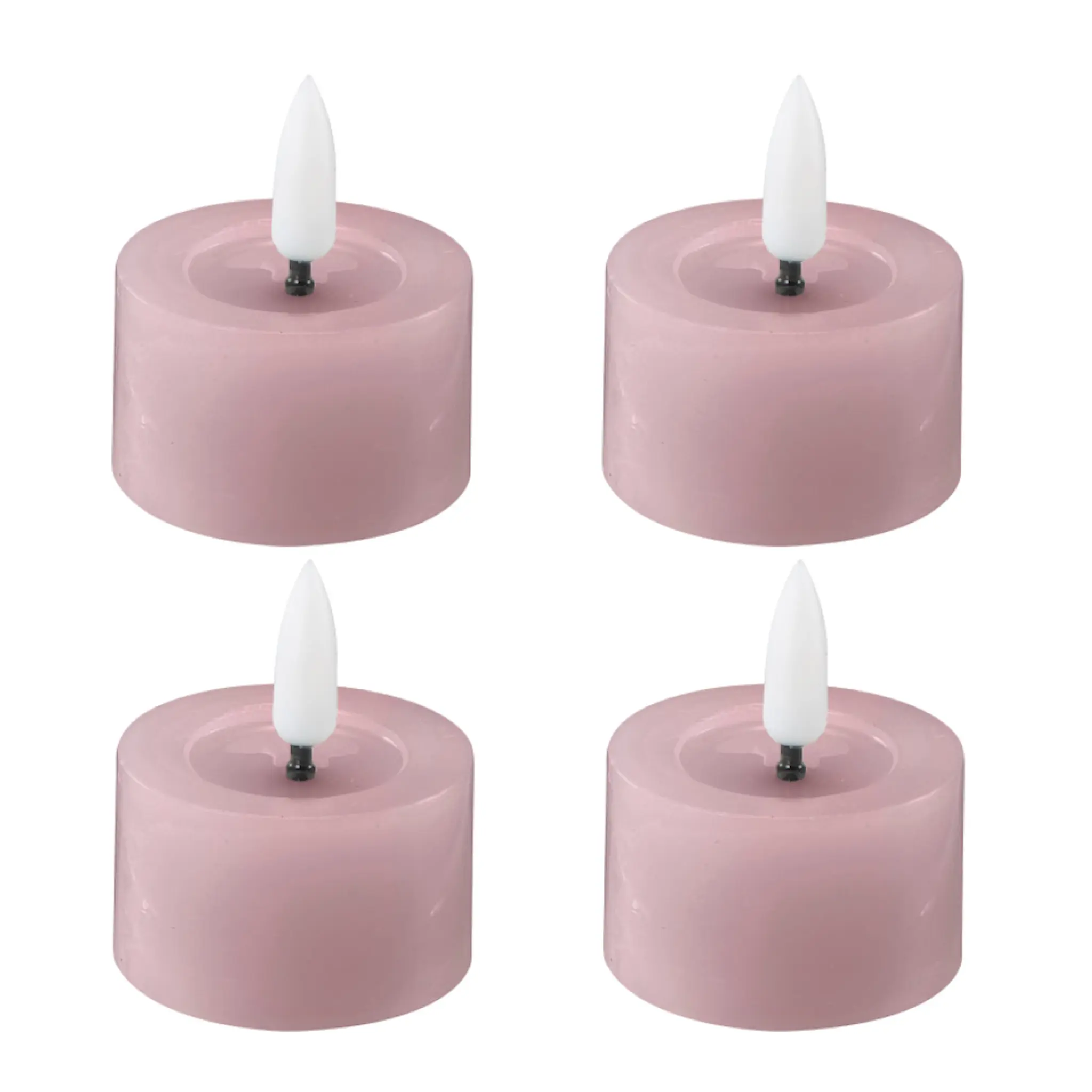Edelweiss LED värmeljus 4-pack 4,5x2,5 cm pastel rose