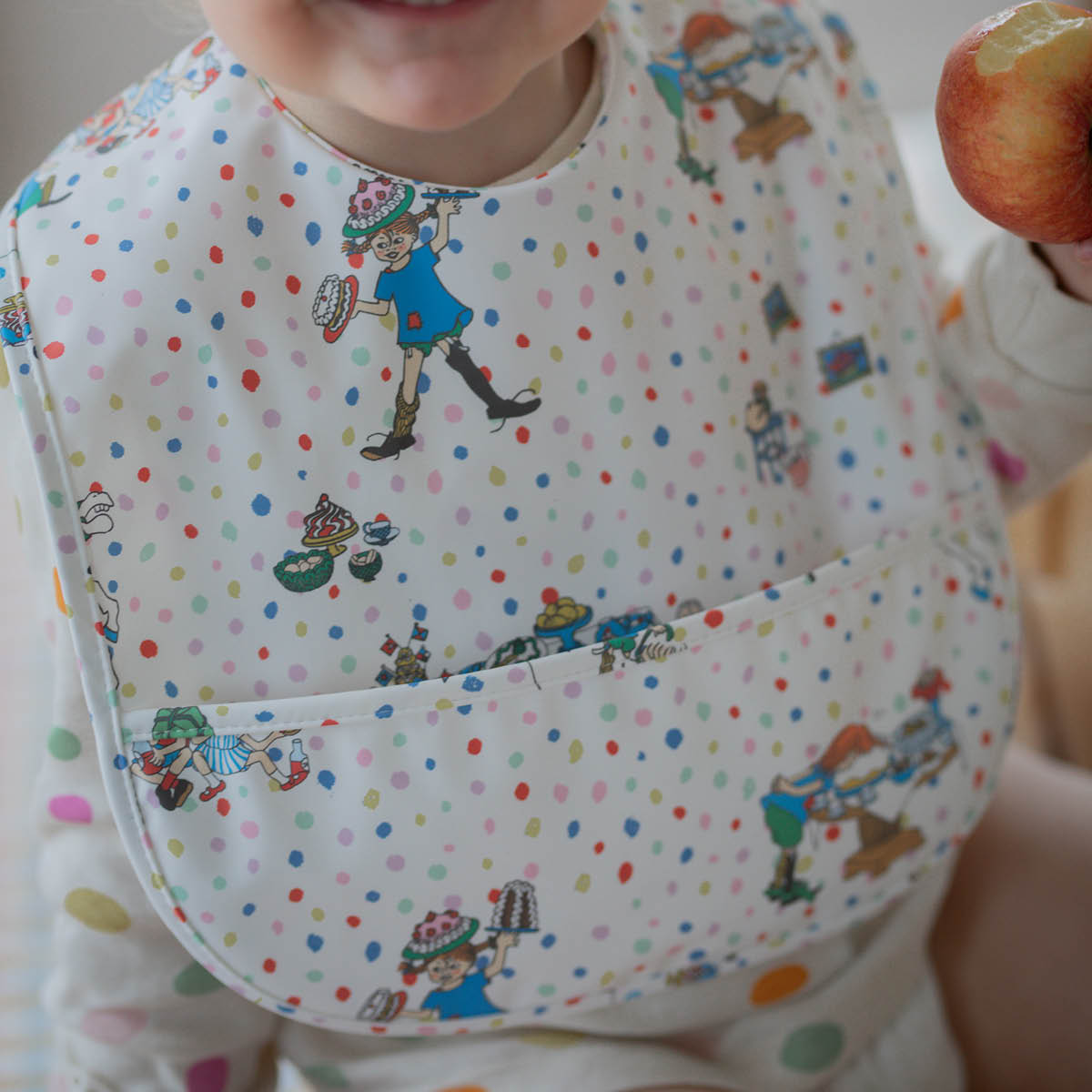 Rätt Start Pippi Långstrump haklapp Födelsedag vit