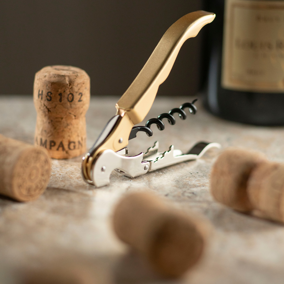 Pulltex PWC Pulltaps Basic 2F Viini-& Samppanjapullon avaaja Kulta