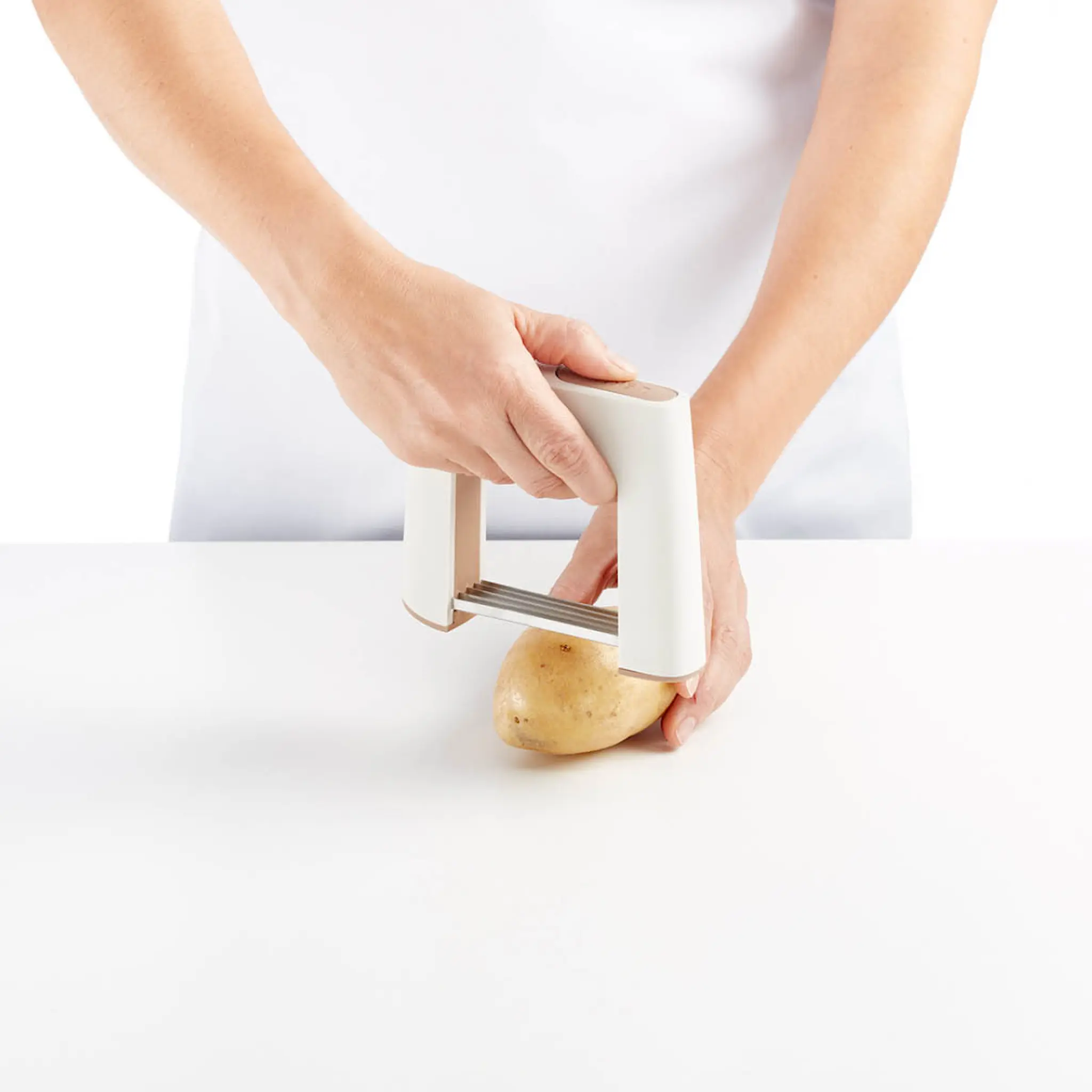 Lékué Hasselback Cutter skärare för hasselbackspotatis terracotta