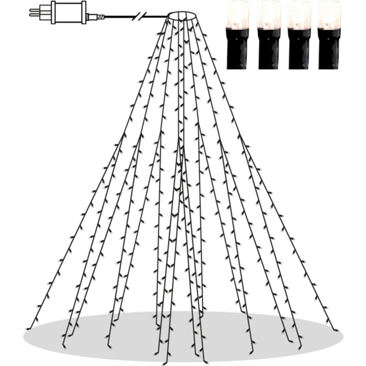 Star Trading Crispy Ice White ljusslinga gran 360 ljus